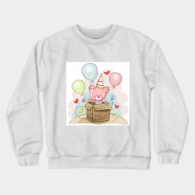 HAPPY BIRTHDAY CUTE TEDDY BEAR Crewneck Sweatshirt by ReignGFX